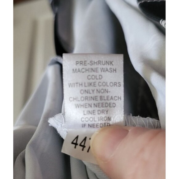 Lulu B Black White chain Print Maxi Dress Ruffled neck size XL UPF 50 Resort - Picture 6 of 10